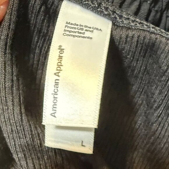 American Apparel Black Ribbed Bodysuit Women’s Size L - Picture 4 of 6